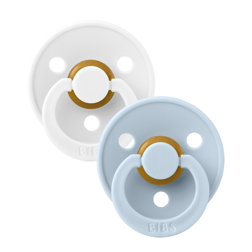 BIBS | Colour 2-pk - White/Baby Blue