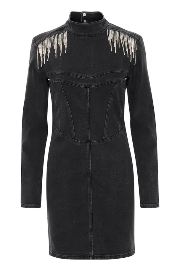 Frilly Short Dress - Washed Black - Image 2