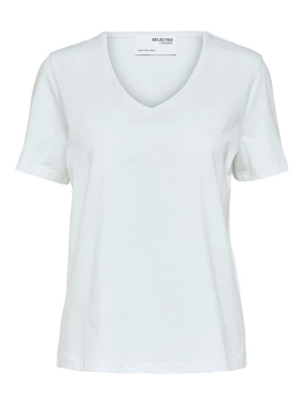 Essential  V-Neck Tee - Bright White 