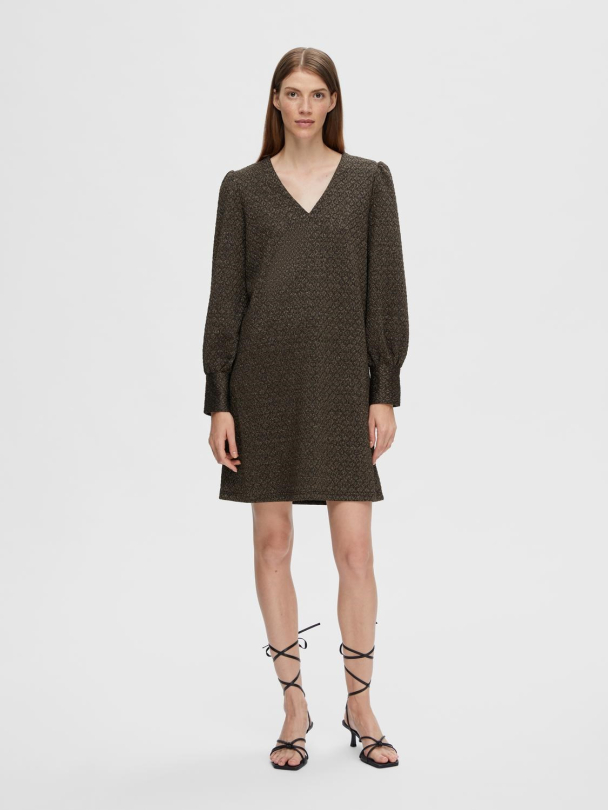 SELECTED FEMME Agnethe Glitter Jaquard Dress - Image 2