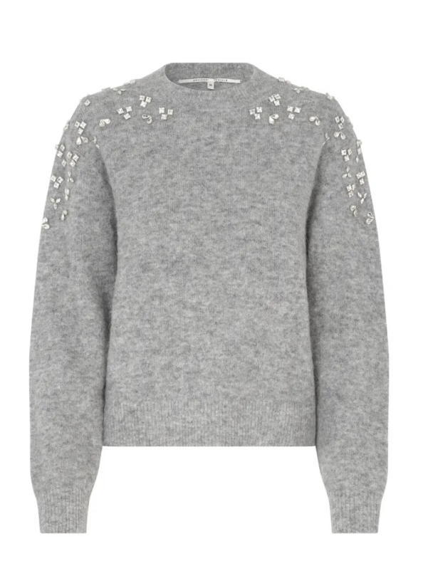 Sparkling Knit O-Neck - Grey Melange - Image 2