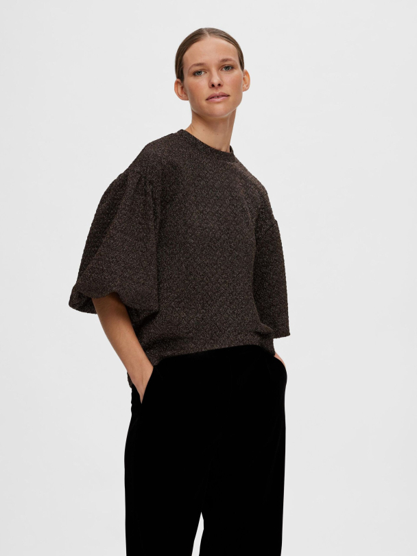 SELECTED FEMME Agnethe Glitter Jaquard Top - Image 5