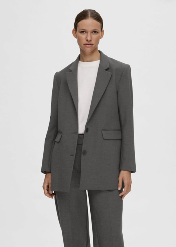 Rita Relaxed Blazer - Dark Grey Melange - Image 3