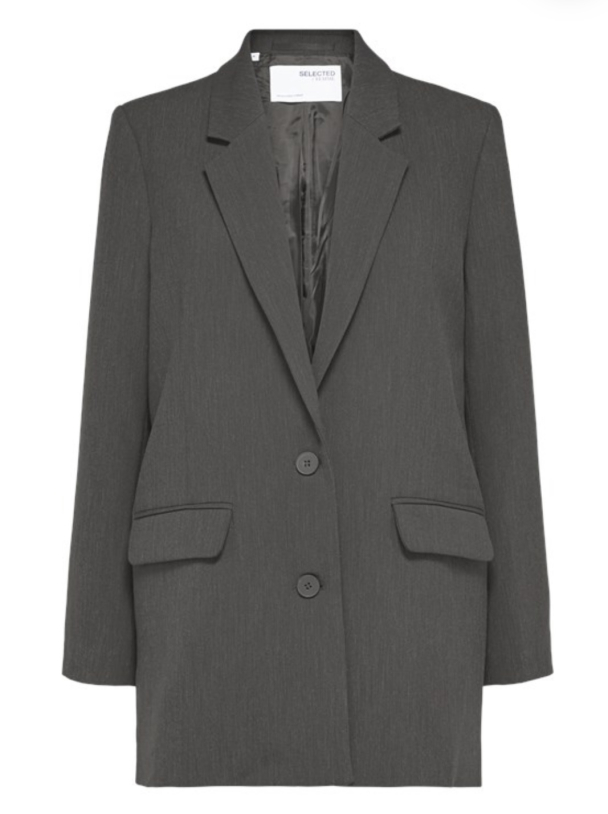 Rita Relaxed Blazer - Dark Grey Melange - Image 4