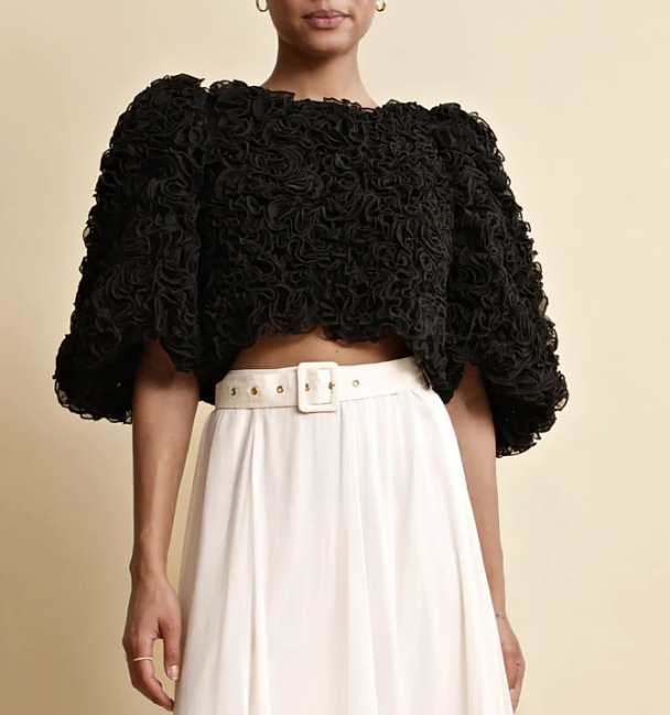 Organza Top - Black - Image 4