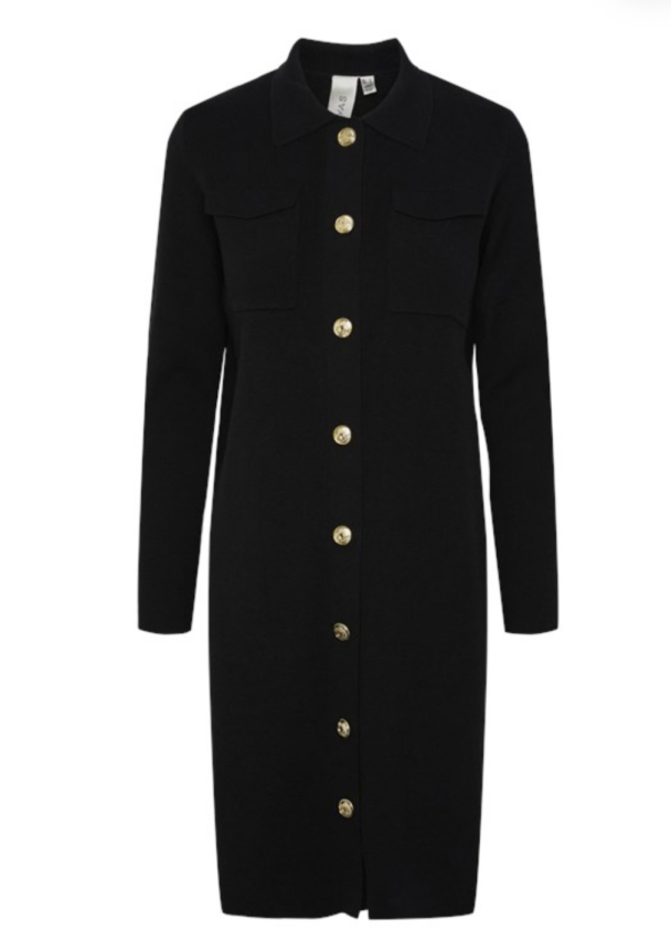 Tilli Midi Knit Dress - Black - Image 3