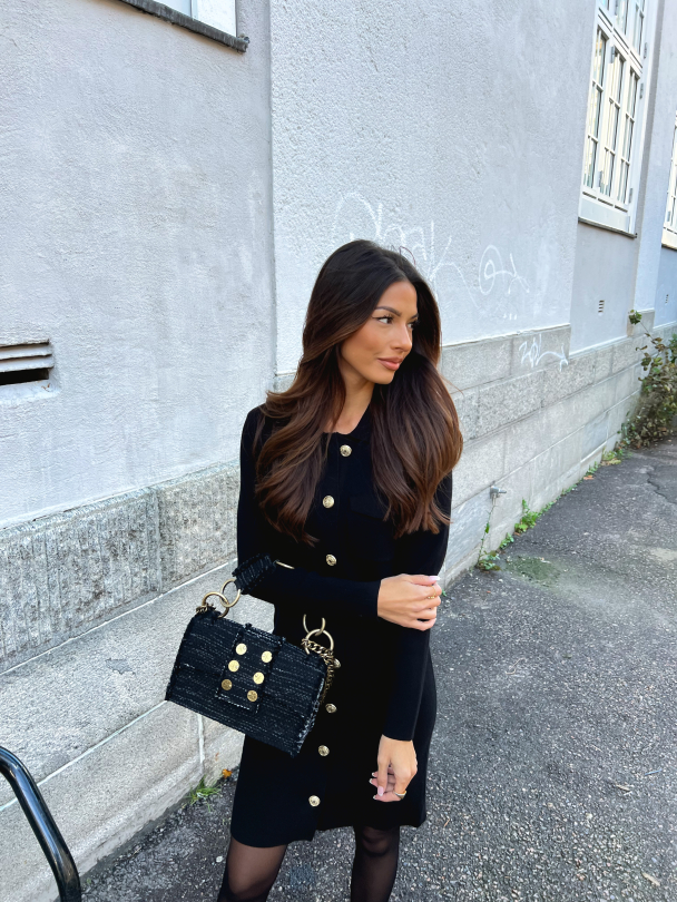 Tilli Midi Knit Dress - Black - Image 4