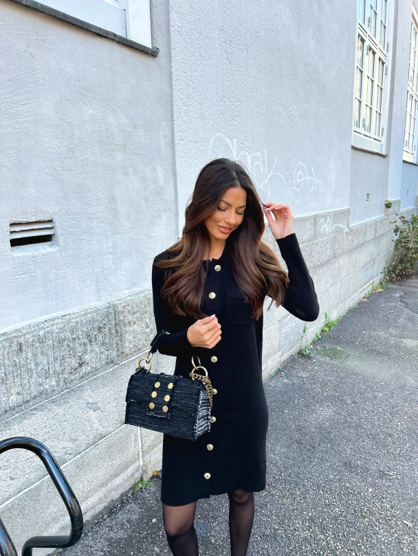 Tilli Midi Knit Dress - Black - Image 5