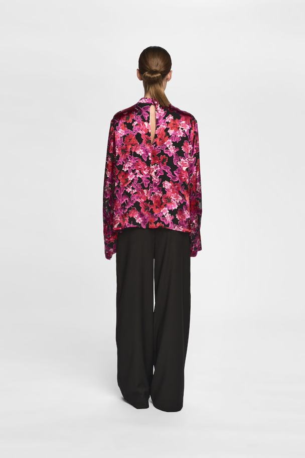 Zabina Blouse - Pink Purple Flower  - Image 2