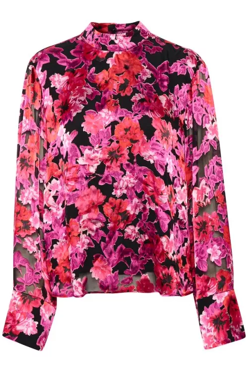Zabina Blouse - Pink Purple Flower 
