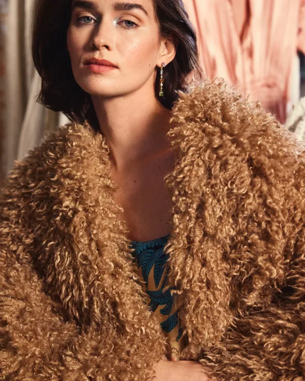 Faux Fur Jacket - Camel  - Image 2