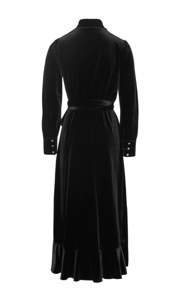 Iza Midi Dress - Black Velvet - Image 2