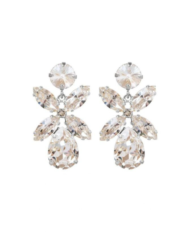 Dione Earrings - Rhodium Crystal