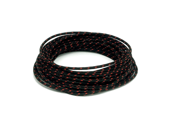 CLASSIC CLOTH COVERED WIRING, 25FT. ROLL. BLACK/RED