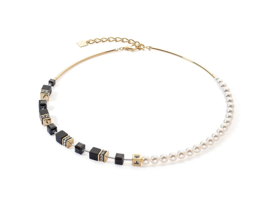 GEOCUBE Necklace Precious Fusion Pearls Black & Gold