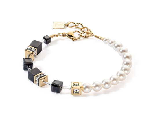 GEOCUBE Bracelet Precious Fusion Pearls Black & Gold