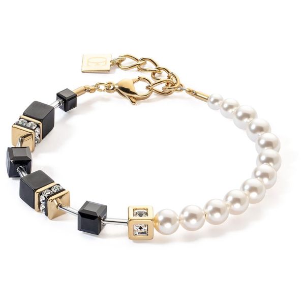 GEOCUBE Bracelet Precious Fusion Pearls Black & Gold