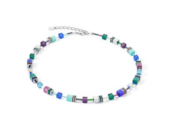 GEOCUBE Necklace Iconic Turquoise & Lilac