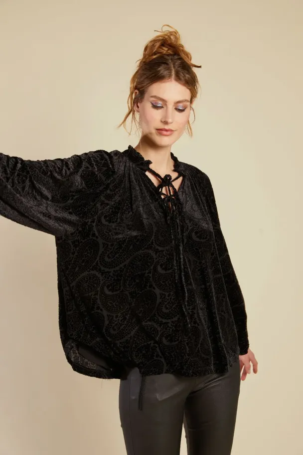 LINE OF OSLO Loren Velvet Blouse - Image 1