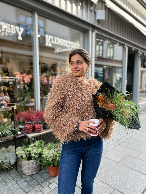 Faux Fur Jacket - Camel  - Image 6