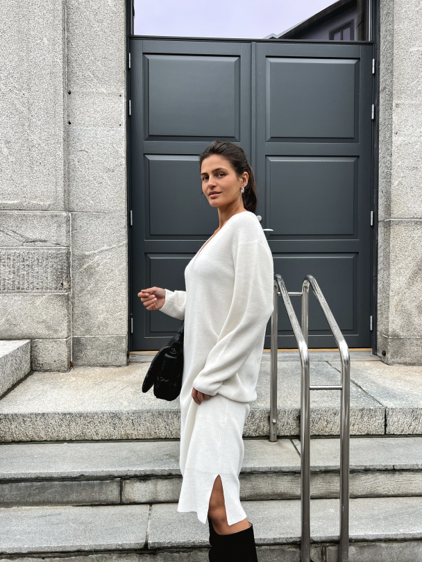 Sand Knit Dress - White  - Image 3