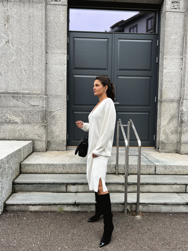 Sand Knit Dress - White  - Image 4