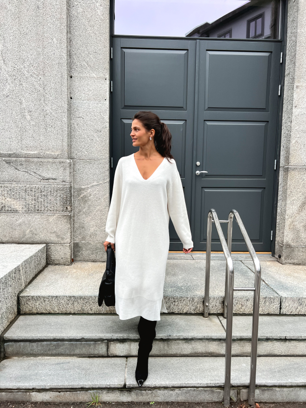 Sand Knit Dress - White  - Image 6