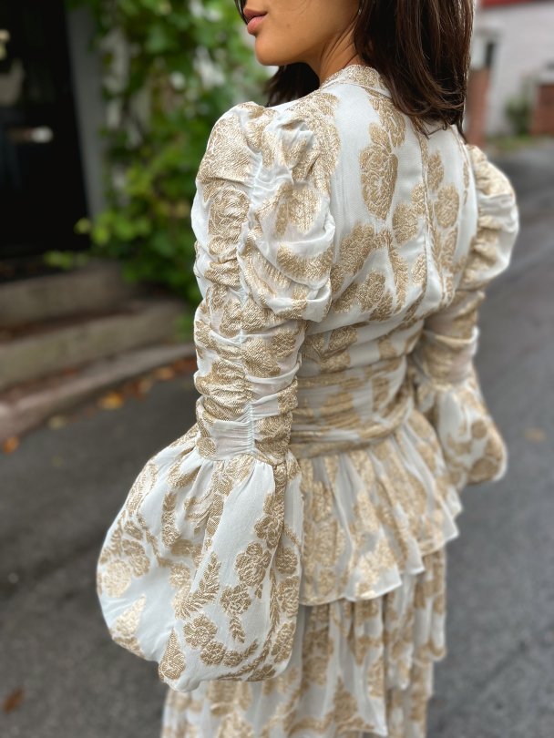 Brocade Georgette Top - Light Blue  - Image 6