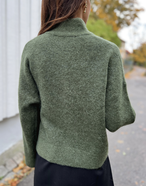 Sia Ras Zipper Cardigan - kalamata melange - Image 3