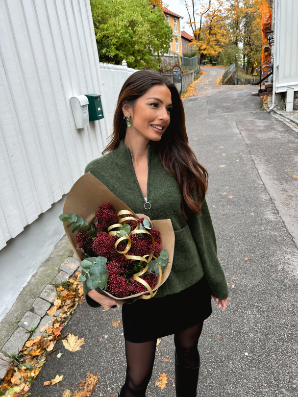 Sia Ras Zipper Cardigan - kalamata melange - Image 5
