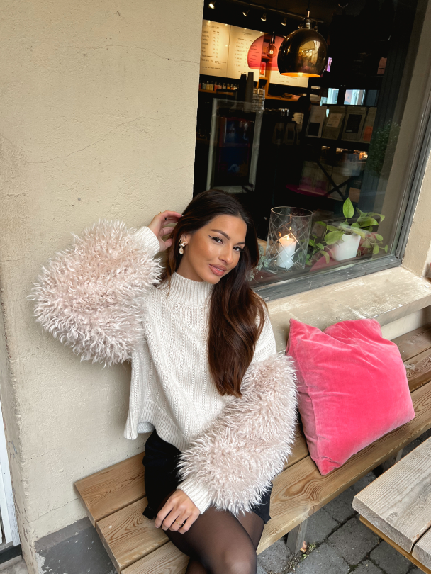 Faux Fur Turtleneck - Off White  - Image 8