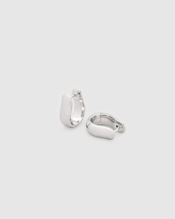 OYSTER HOOPS SMALL SILVER - Image 1