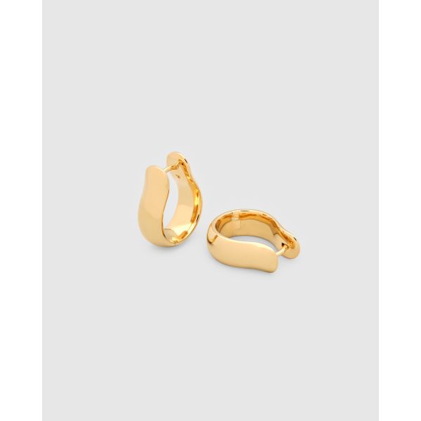 OYSTER HOOPS MEDIUM GOLD