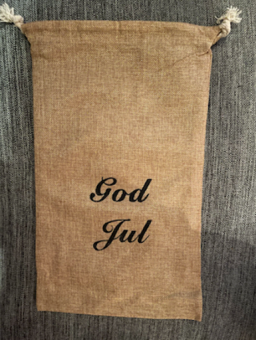 Gavepose av  JUT god jul-trykk 26x44cm