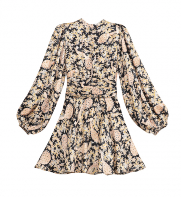 Jacquard Mini Dress - Leaves  - Image 2