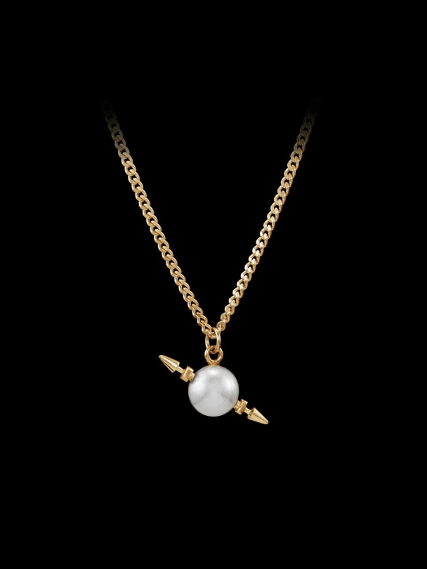Spinning World Necklace - Gold-plated Silver - Freshwater Pearl - Image 2