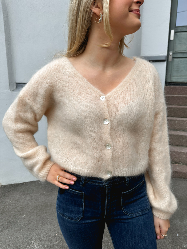 Cornelia Cropped Cardigan - Almond - Image 1