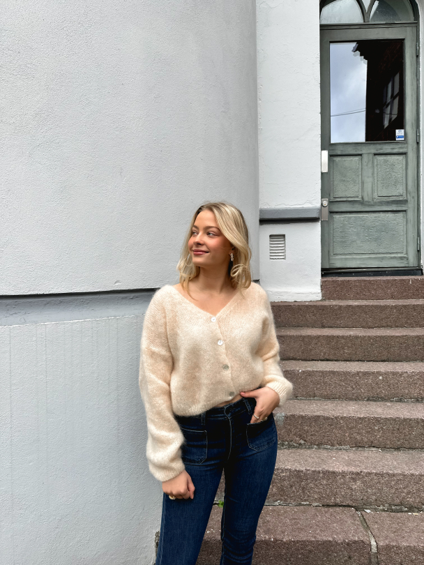 Cornelia Cropped Cardigan - Almond - Image 8