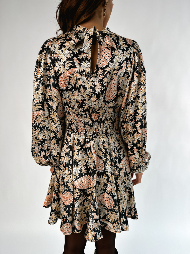 Jacquard Mini Dress - Leaves  - Image 4