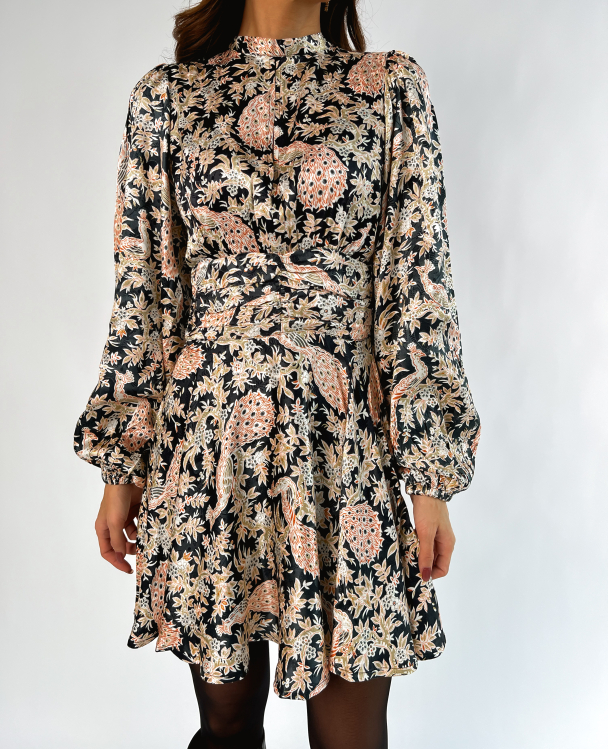 Jacquard Mini Dress - Leaves  - Image 5
