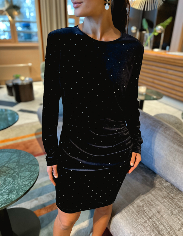 Clio Dress - Diamond Velvet - Image 1