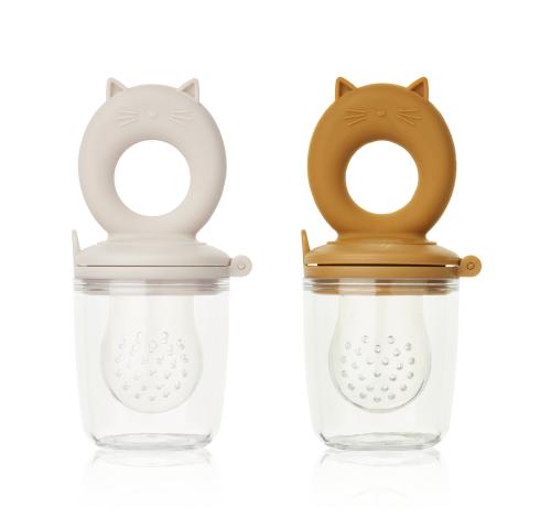 LIEWOOD - MIRANDA FOOD FEEDER 2-PK SANDY/GOLDEN CARAMEL