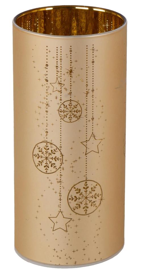 Lyslykt Julekuler matt gull LED