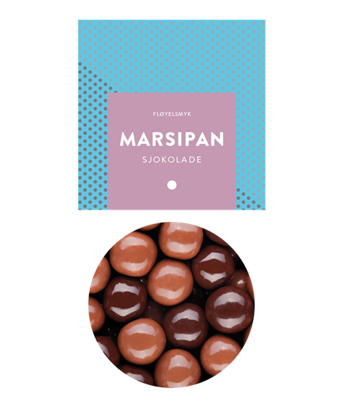 Fløyelsmyk marsipan i sjokolade