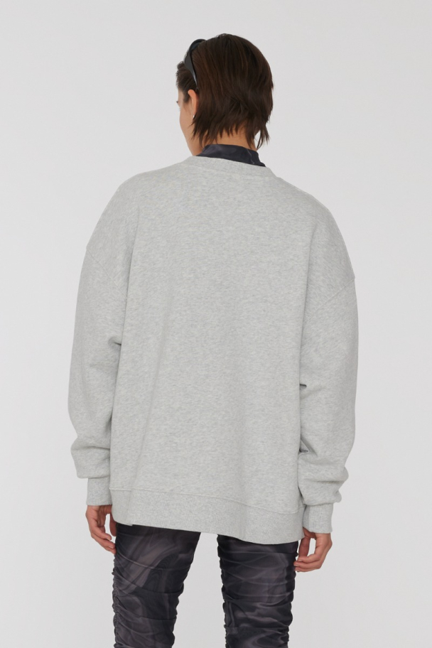 Sweat Crewneck Whit Logo - Light Grey Melange - Image 2