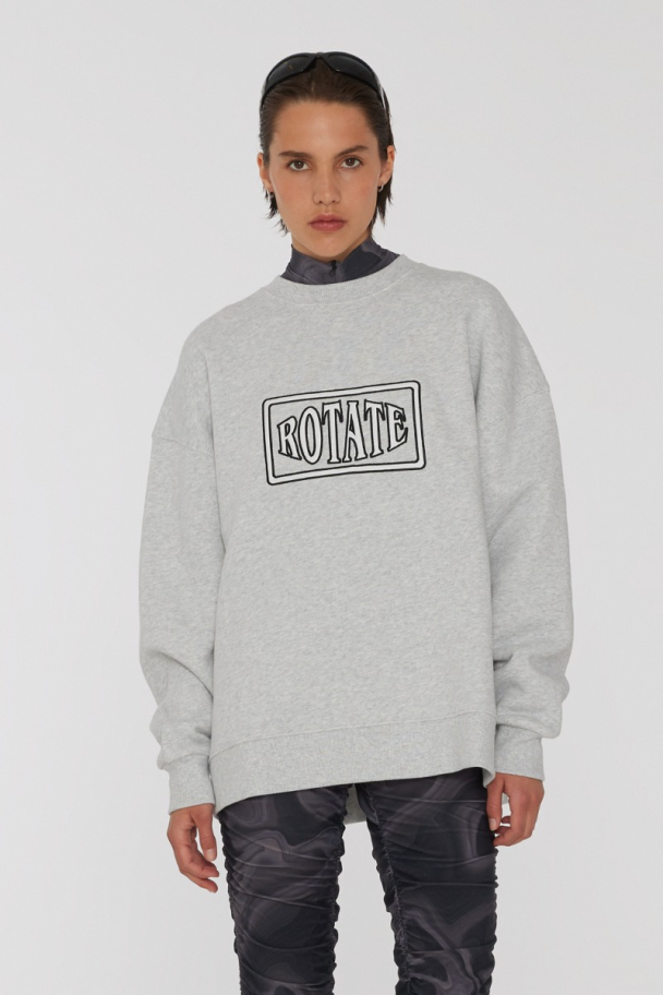 Sweat Crewneck Whit Logo - Light Grey Melange - Image 3