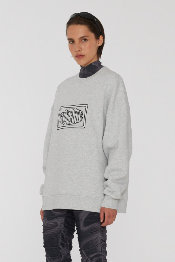 Sweat Crewneck Whit Logo - Light Grey Melange - Image 5