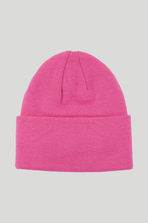 Knitted Beanie W. Patch - Ibis Rose  - Image 2