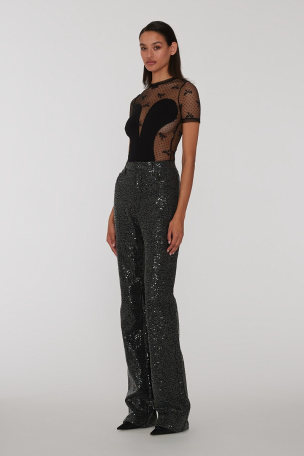 Twill Sequins Jeans - Black  - Image 2