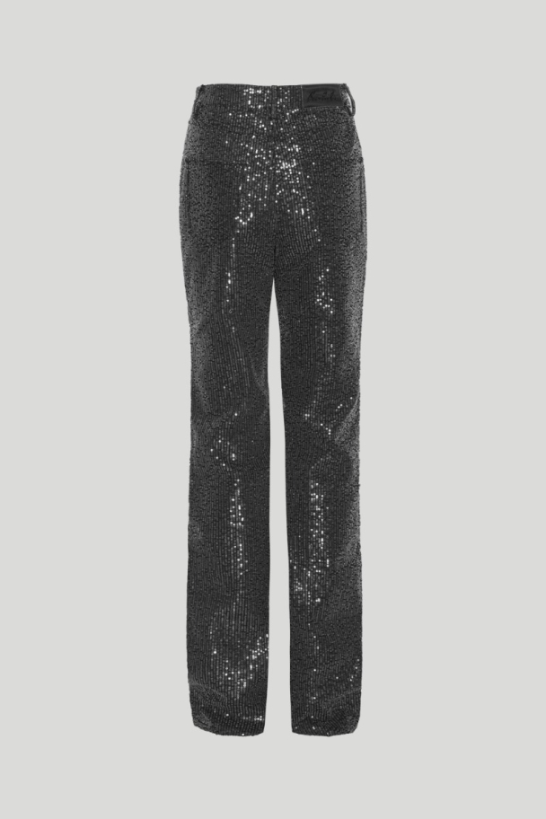 Twill Sequins Jeans - Black  - Image 3